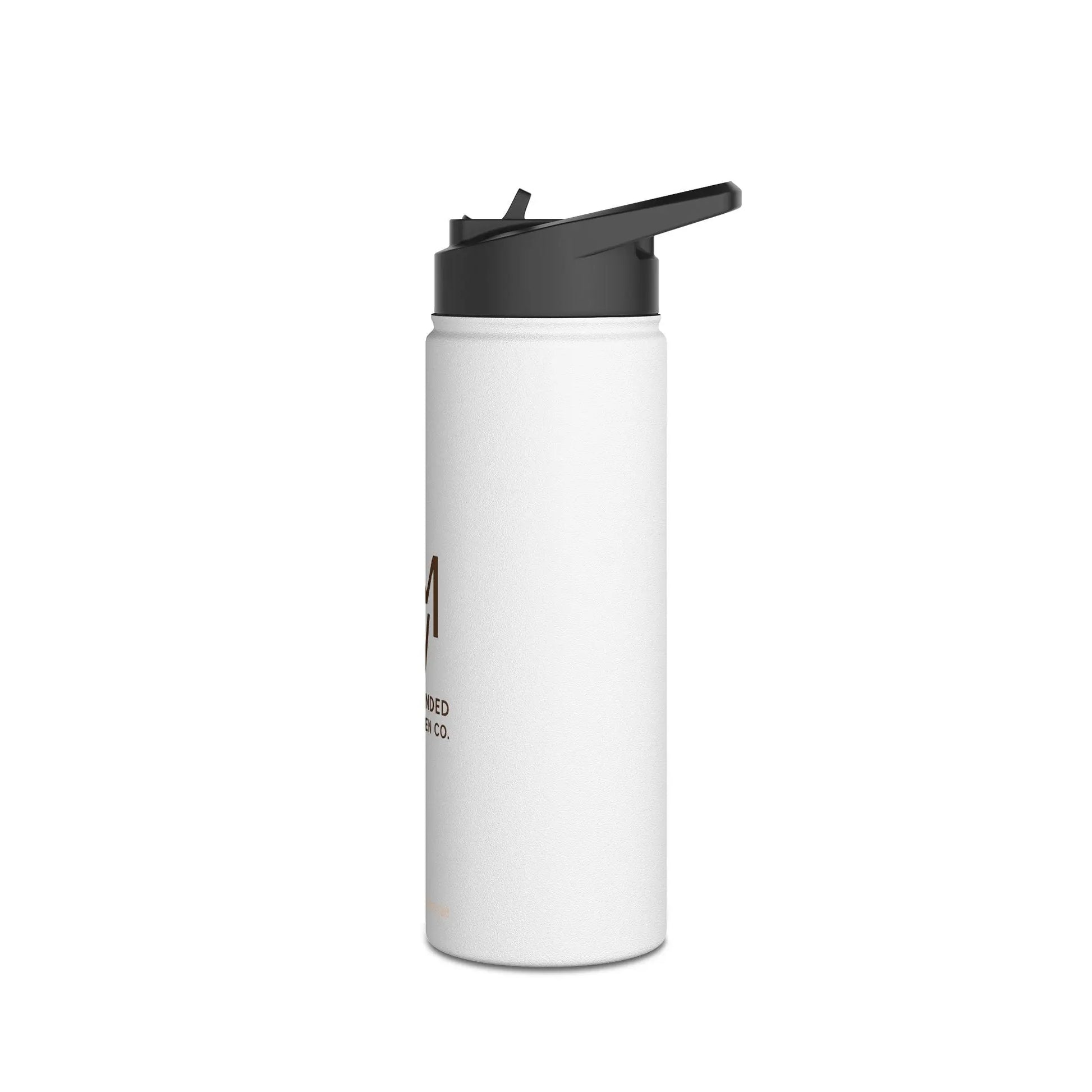 Custom White Stainless Steele Water Bottle - ThriveMinded & WellHaven Co/Eco Bottle in 3 Sizes/ Branded Wellness Hydration - ThriveMinded & WellHaven Co