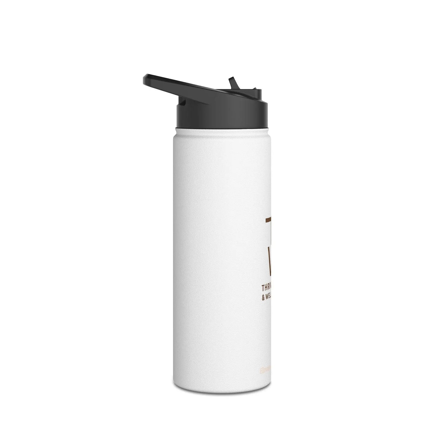 Custom White Stainless Steele Water Bottle - ThriveMinded & WellHaven Co/Eco Bottle in 3 Sizes/ Branded Wellness Hydration - ThriveMinded & WellHaven Co