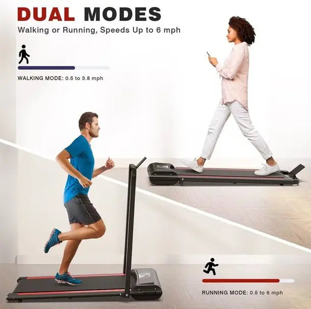 Folding Electric Treadmill – Compact Running Machine for Home | Portable Fitness Workout with LED Display & Shock Absorption - ThriveMinded & WellHaven Co