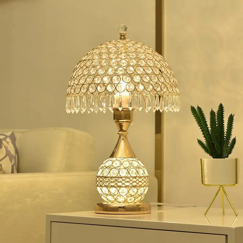 Luxury Crystal LED Desk Lamp – Remote Controlled Bedside Light, Dimmable Ambient Table Lamp for Elegant Bedroom or Home Décor - ThriveMinded & WellHaven Co