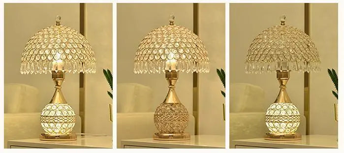 Luxury Crystal LED Desk Lamp – Remote Controlled Bedside Light, Dimmable Ambient Table Lamp for Elegant Bedroom or Home Décor - ThriveMinded & WellHaven Co