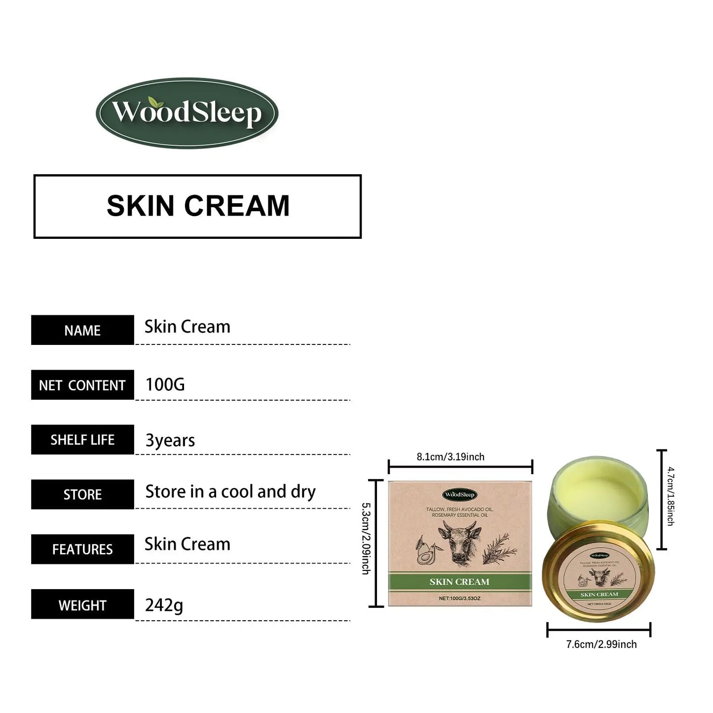 Natural cow fat - based cream designed to hydrate and repair skin. - ThriveMinded & WellHaven Co