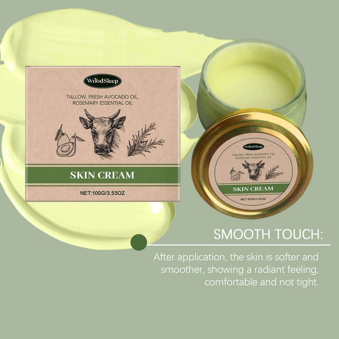 Natural cow fat - based cream designed to hydrate and repair skin. - ThriveMinded & WellHaven Co