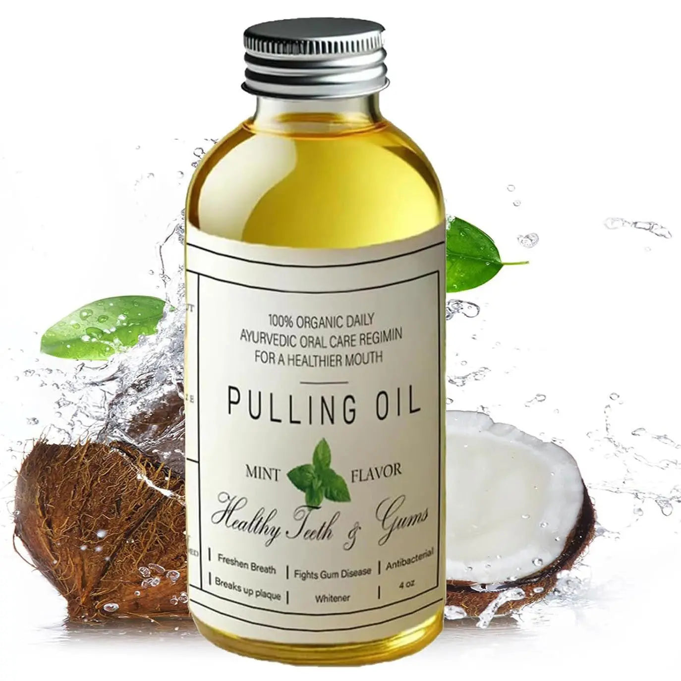Organic Pulling Oil Mouthwash – Coconut & Mint Flavor | Natural Antimicrobial for Oral Detox & Fresh Breath - ThriveMinded & WellHaven Co