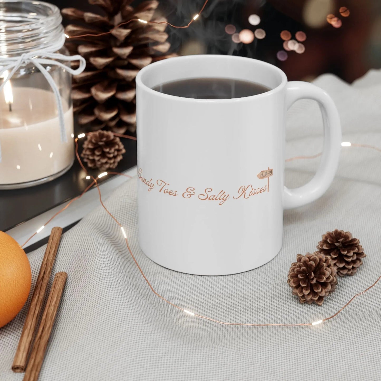 Personalized Sandy Toes Mug, Beach Lover Gift, Coastal Decor, Custom Coffee Cup, Summer Vibes, Unique Housewarming Idea - ThriveMinded & WellHaven Co
