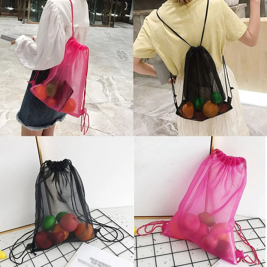 Reusable Shopping Bags Mesh Transparent Handbag - ThriveMinded & WellHaven Co