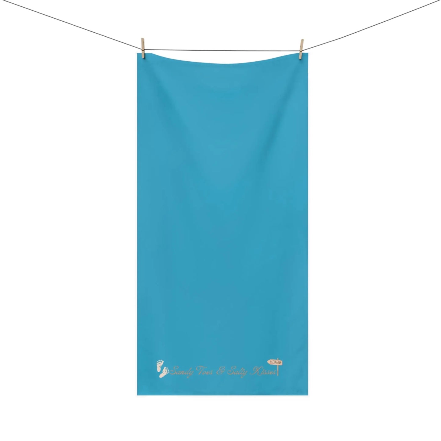 Sandy Toes & Salty Kisses" Mink - Cotton Bath Towel – Soft, Coastal - Inspired & Luxuriously Absorbent - ThriveMinded & WellHaven Co