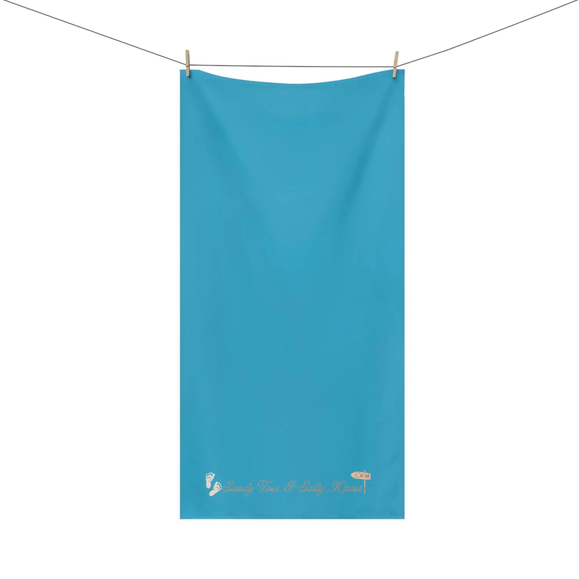 Sandy Toes & Salty Kisses" Mink - Cotton Bath Towel – Soft, Coastal - Inspired & Luxuriously Absorbent - ThriveMinded & WellHaven Co