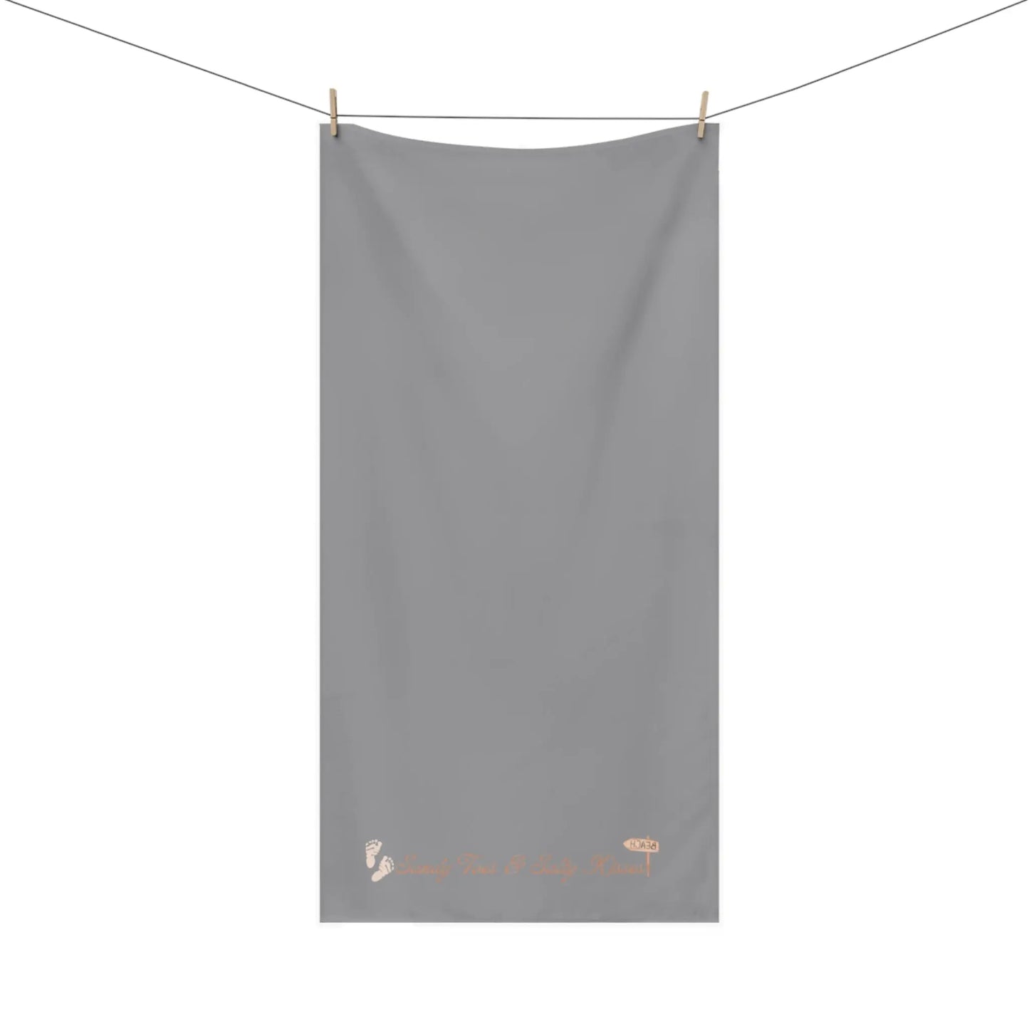 Sandy Toes & Salty Kisses" Mink - Cotton Bath Towel – Soft, Coastal - Inspired & Luxuriously Absorbent - ThriveMinded & WellHaven Co