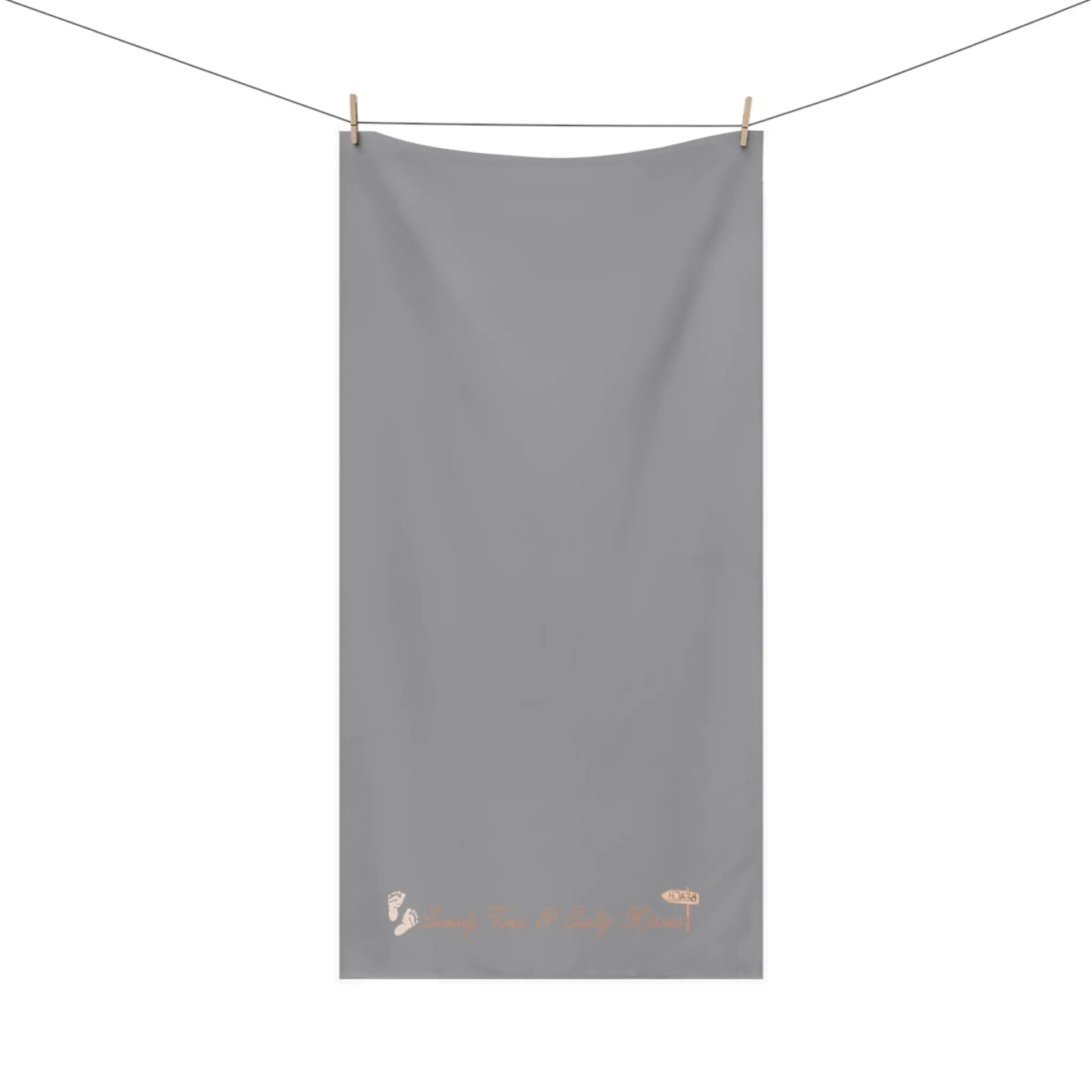 Sandy Toes & Salty Kisses" Mink - Cotton Bath Towel – Soft, Coastal - Inspired & Luxuriously Absorbent - ThriveMinded & WellHaven Co