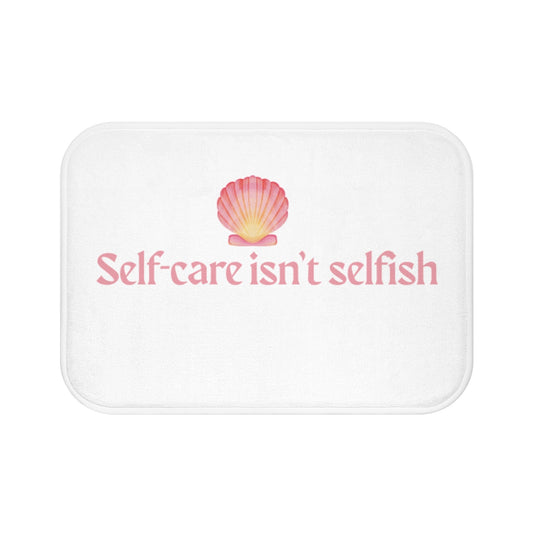 Self - Care Bath Mat – Pink Shell Design, Bathroom Decor, Self - Care Gift, Spa Accessory, Home Wellness - ThriveMinded & WellHaven Co