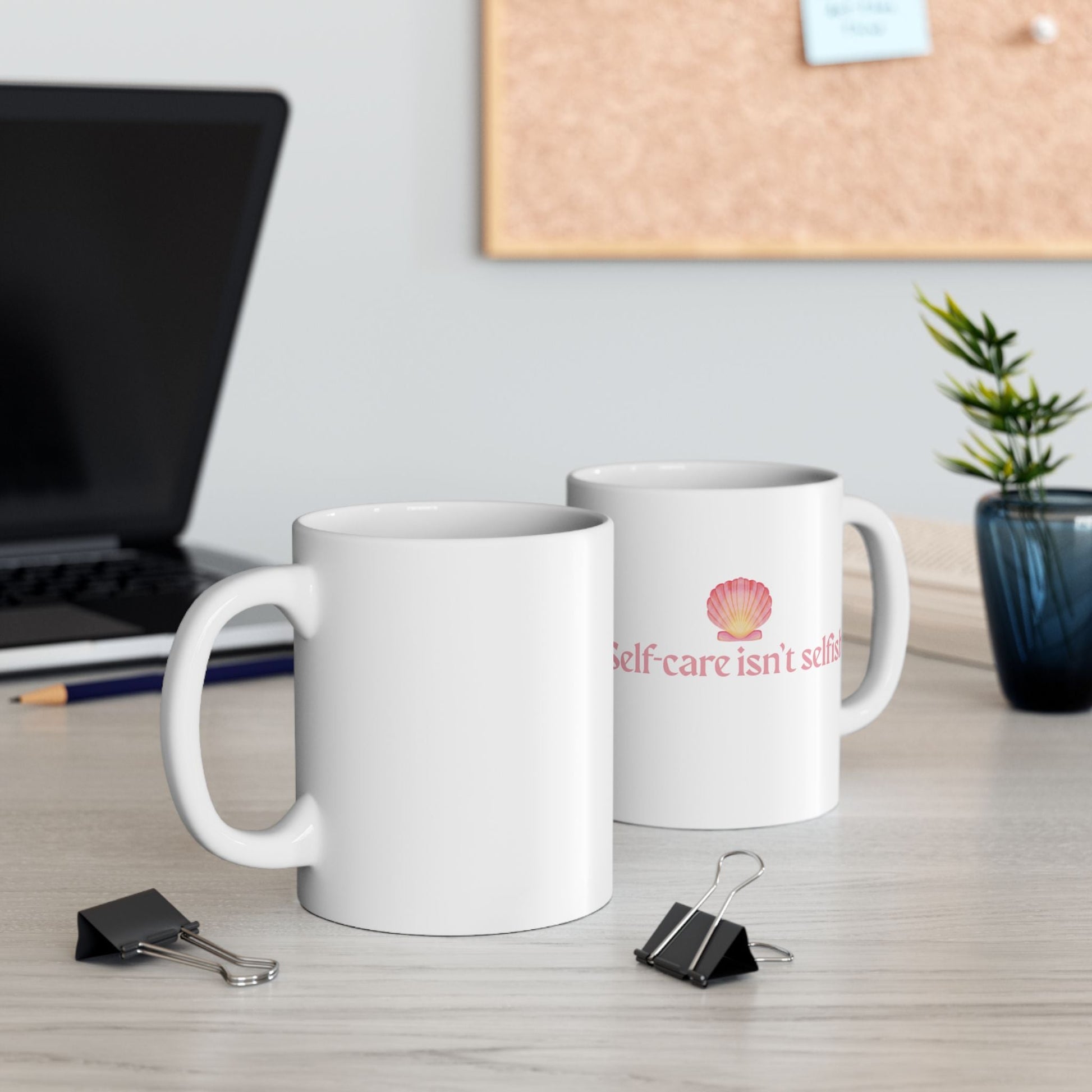 Self - Care Ceramic Mug, Motivational Coffee Cup, Gift for Friends, Relaxation Mug, Wellness Drinkware, Perfect for Self - Care Days - ThriveMinded & WellHaven Co