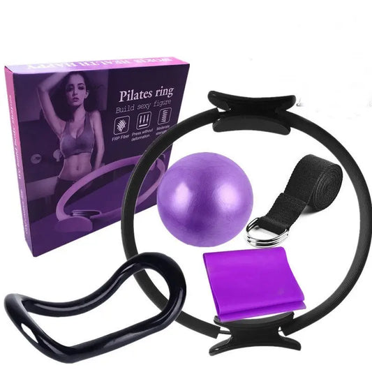 Six Piece Yoga Pilates Circle Set – Resistance Rings for Full - Body Workout & Stretching - ThriveMinded & WellHaven Co