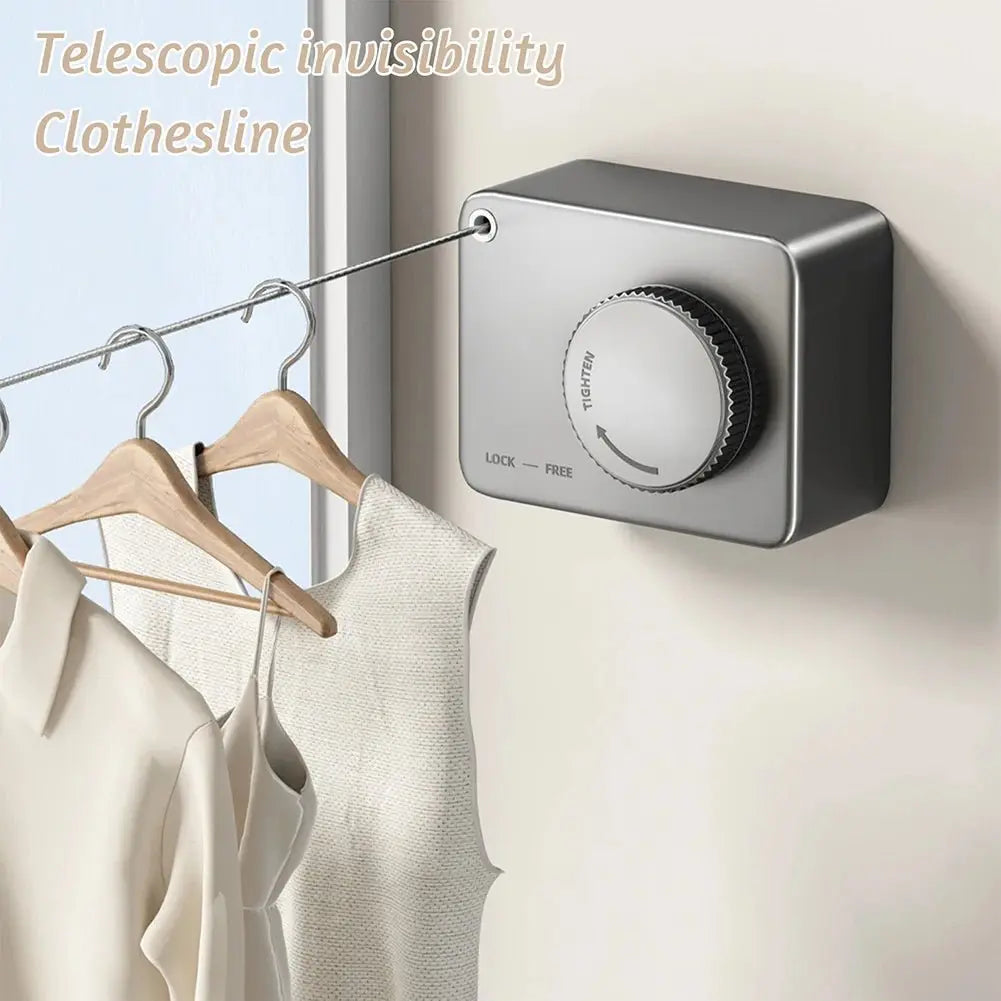 Wall Mounted Retractable Clothesline – Telescopic Rust - Proof Laundry Line, Indoor Outdoor Anti - Sag Drying Rack - ThriveMinded & WellHaven Co