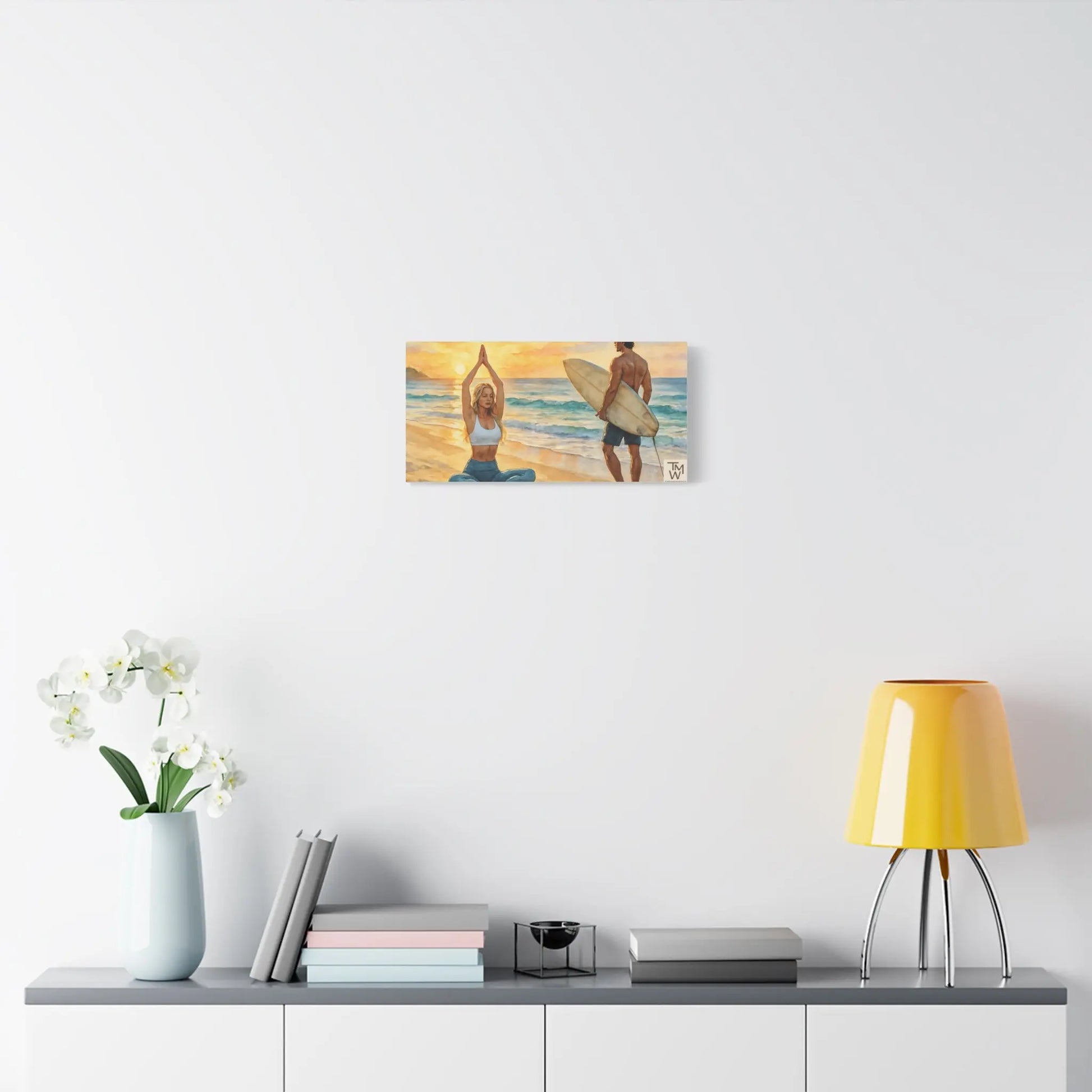 Yoga Beach Art Canvas Print – Mindful Wall Décor | Tranquil Ocean Meditation Artwork for Wellness Spaces - ThriveMinded & WellHaven Co