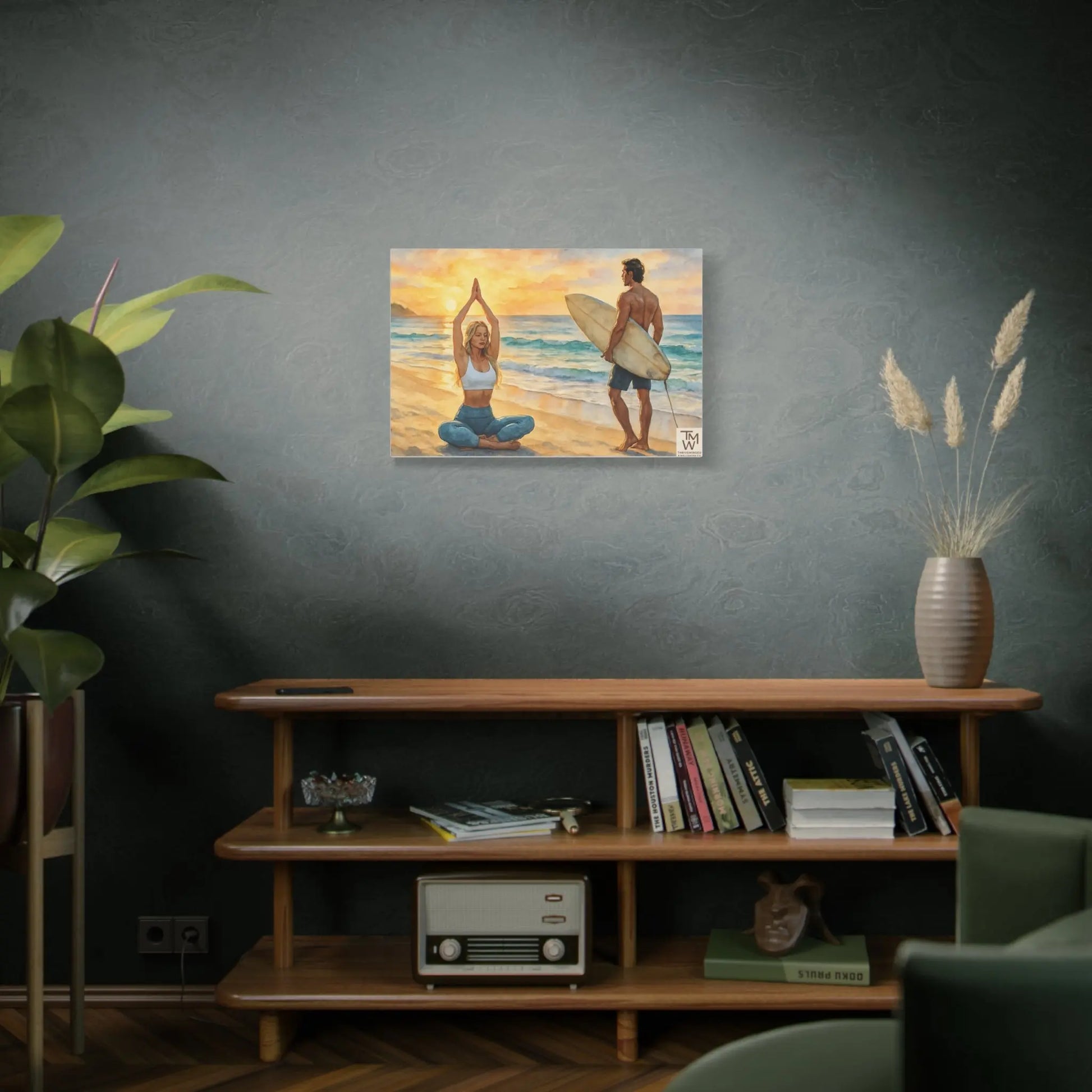 Yoga Beach Art Canvas Print – Mindful Wall Décor | Tranquil Ocean Meditation Artwork for Wellness Spaces - ThriveMinded & WellHaven Co