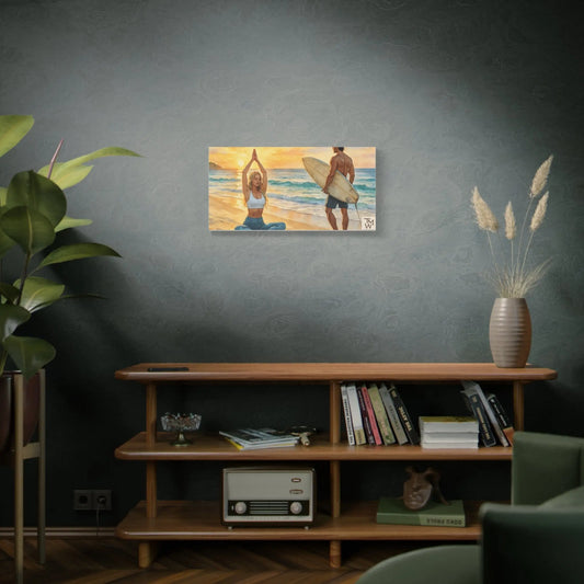Yoga Beach Art Canvas Print – Mindful Wall Décor | Tranquil Ocean Meditation Artwork for Wellness Spaces - ThriveMinded & WellHaven Co