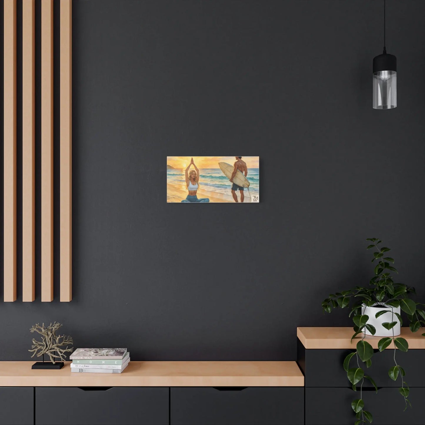 Yoga Beach Art Canvas Print – Mindful Wall Décor | Tranquil Ocean Meditation Artwork for Wellness Spaces - ThriveMinded & WellHaven Co