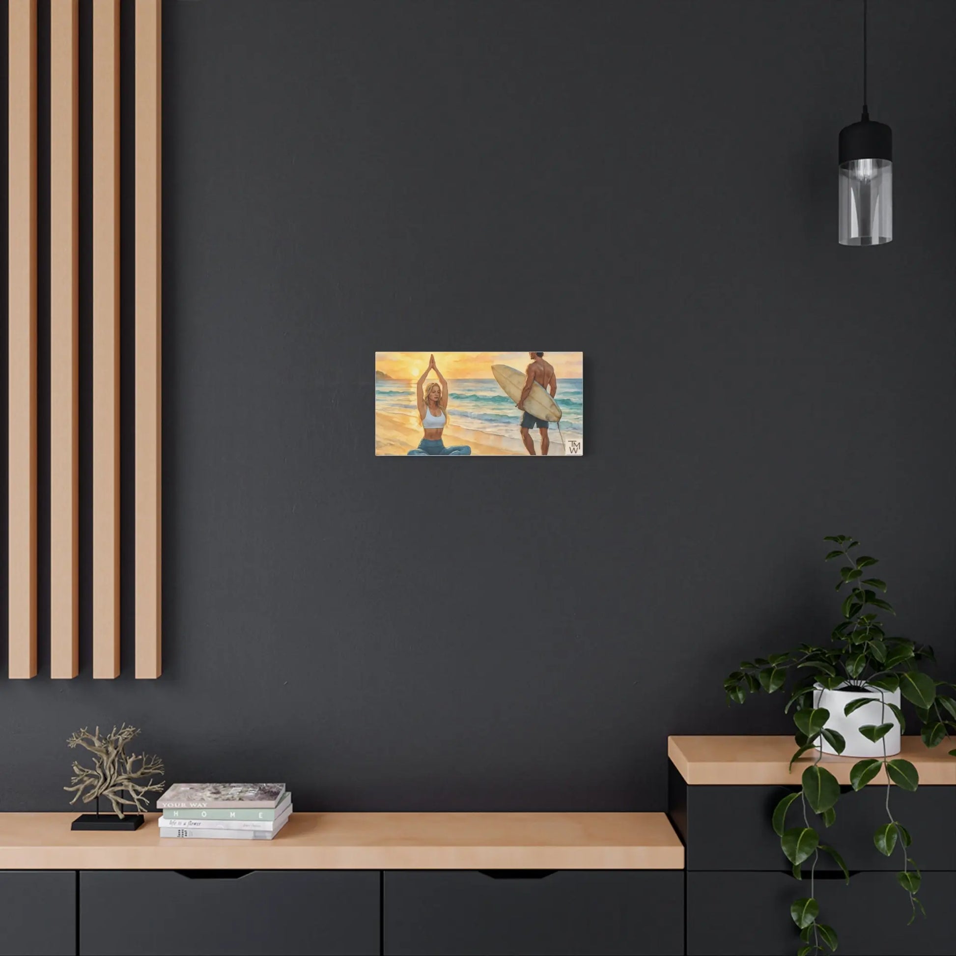 Yoga Beach Art Canvas Print – Mindful Wall Décor | Tranquil Ocean Meditation Artwork for Wellness Spaces - ThriveMinded & WellHaven Co